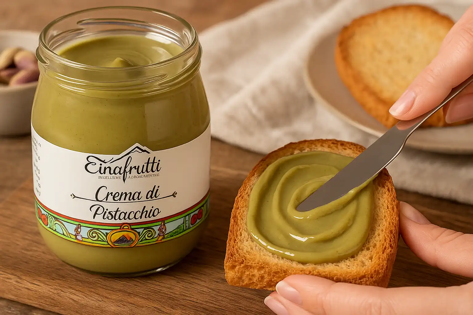 Etnafrutti Crema di Pistacchio Dolce 1000g – Spalmabile Siciliana Gourmet
