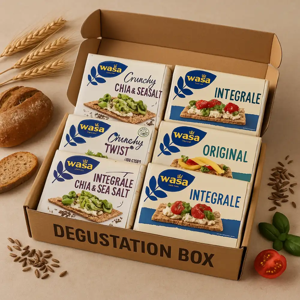 Box Degustazione Wasa 6x – Chia & Sea Salt, Original, Integrale Ricchi Fibre