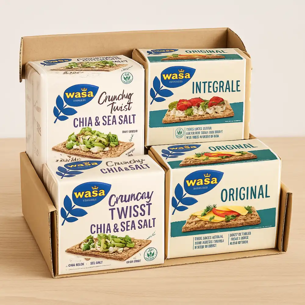 Box Degustazione Wasa 6x – Chia & Sea Salt, Original, Integrale Ricchi Fibre