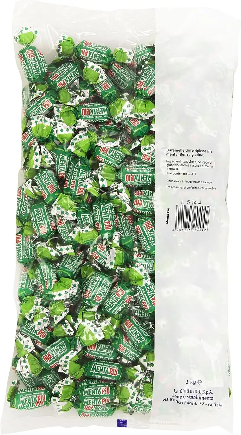 Giulia Menta Più Caramelle Ripiene alla Menta 1kg – Fresche e Rinfrescanti