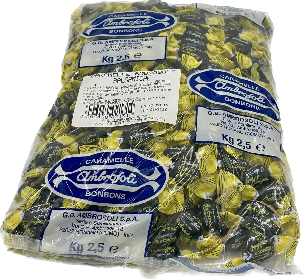 Ambrosoli Caramelle Balsamiche al Miele 2,5kg – Rinfrescanti e Lenitive