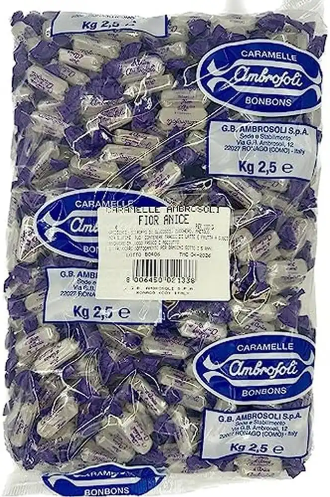 Caramelle Dure All’Anice Confezione Grande Da 2,5 Kg Dolci Freschi Aromatici