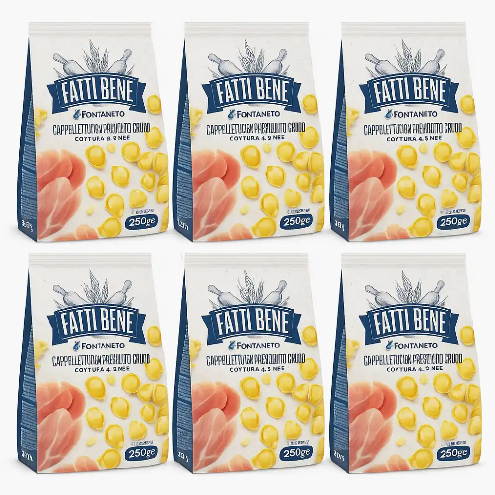 6 Pezzi Cappelletti Fatti Bene 250g Ripieni Prosciutto Crudo Alta Qualità