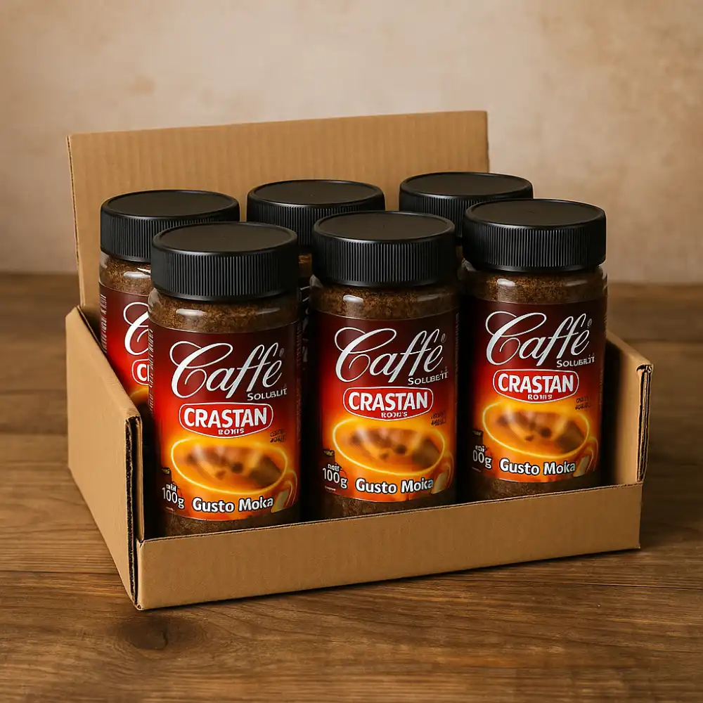 6 Vasetti Caffè Solubile Gusto Moka Crastan Instantaneo Da 100g Pratico E Veloce