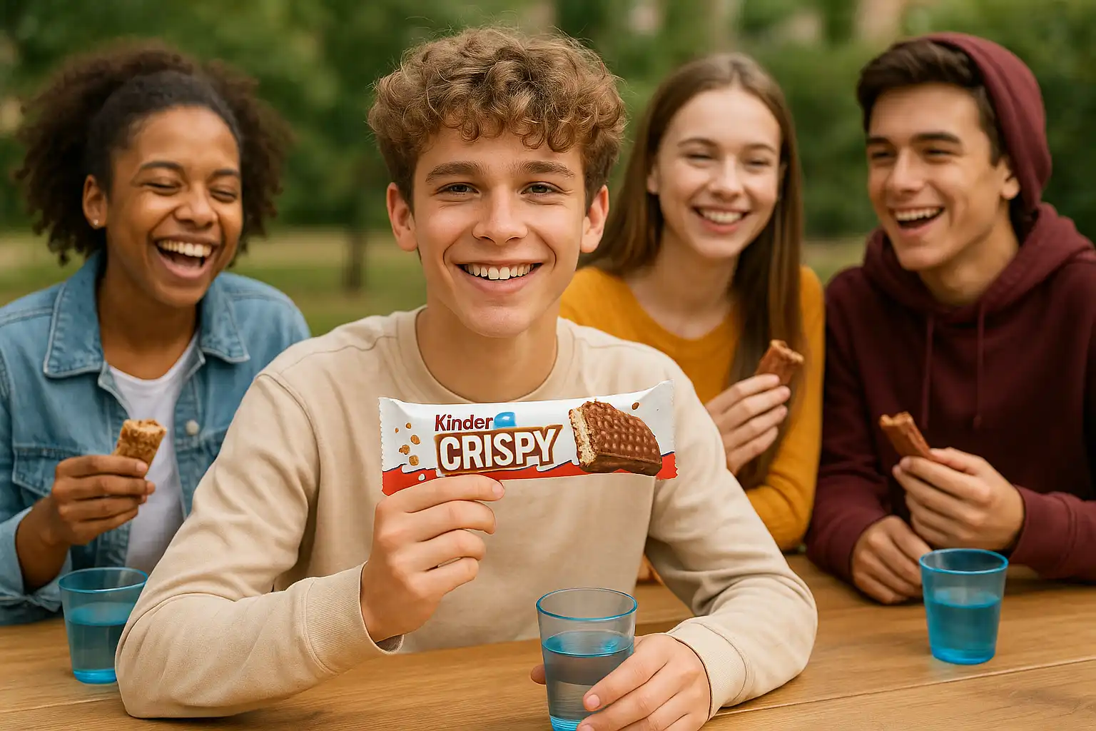 14 Pezzi Kinder Crispy Wafer Ripieno Con Cioccolato Al Latte Confezione 34g