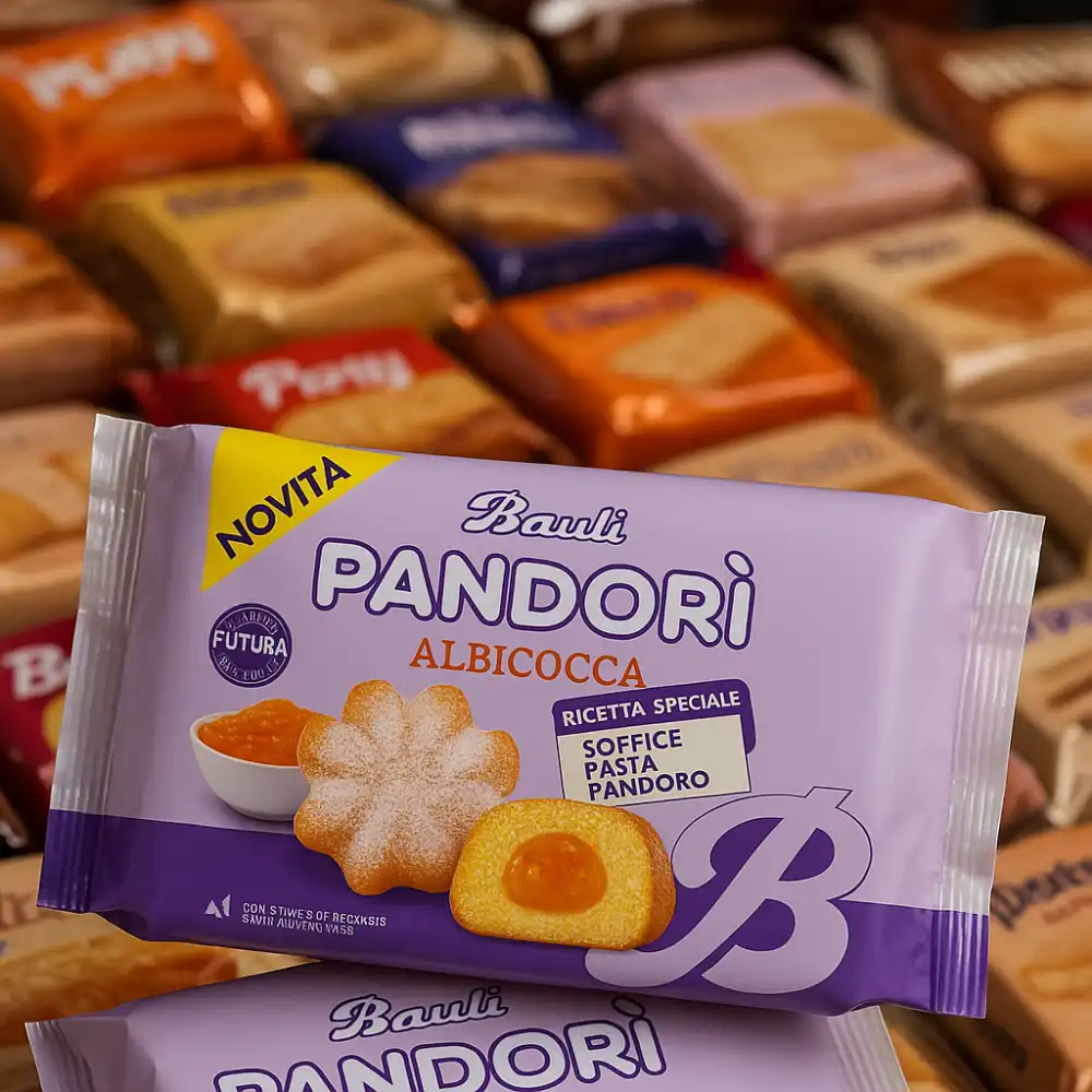 6 Pezzi Bauli Pandorì Soffice Ripieno All’Albicocca Confezione Da 150g