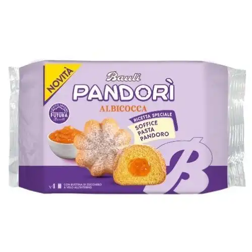 6 Pezzi Bauli Pandorì Soffice Ripieno All’Albicocca Confezione Da 150g