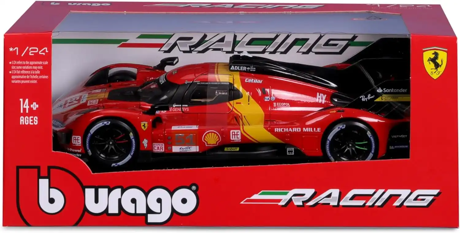 Bburago Ferrari Racing - 499P LMH 2023#51 - Rosso - Novità 2024 Scala 1:24