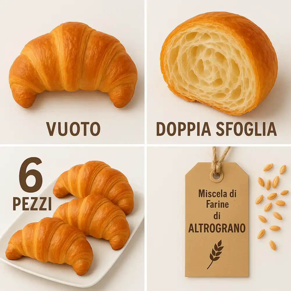 4x Balconi Croissant Altograno Classico 6pz Farina Integrale Senza Olio di Palma