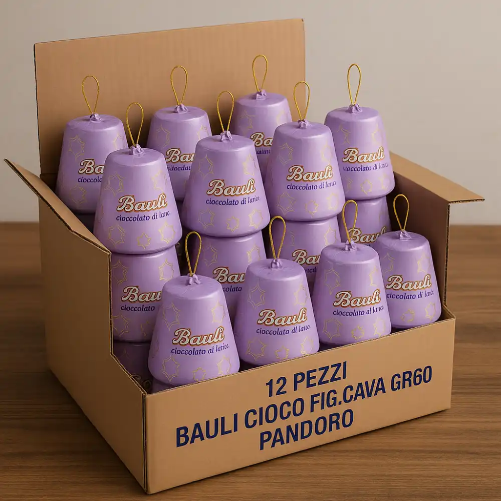 12x Bauli Figura Pandoro Cioccolato al Latte 60g – Dolcetto Natalizio Regalo