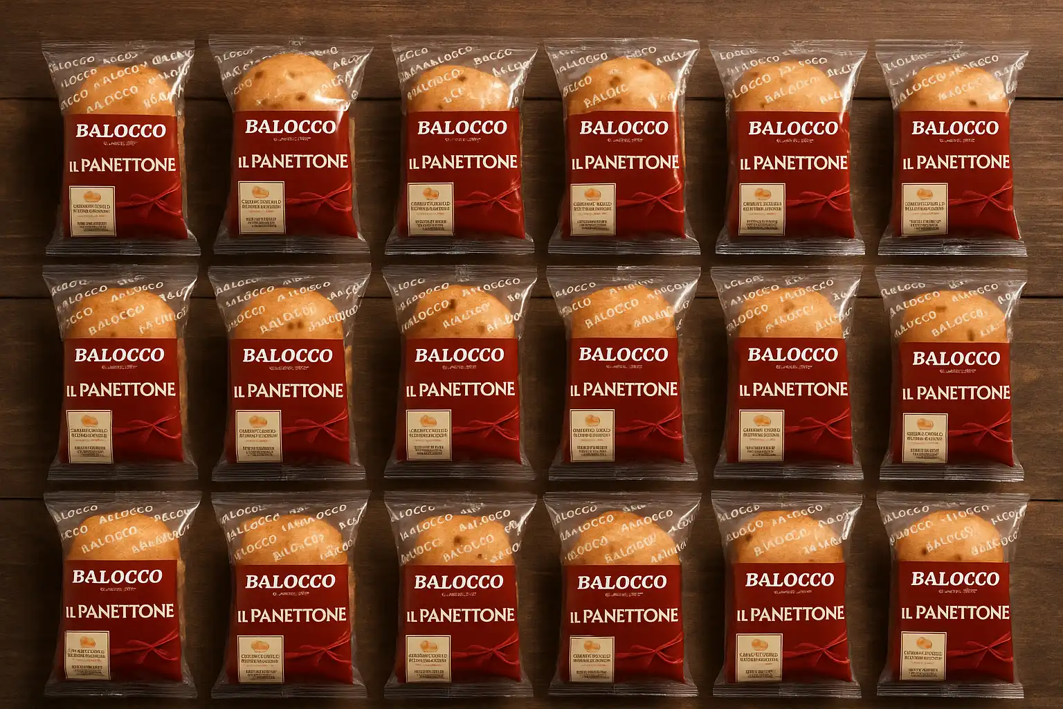 15 Pezzi Balocco Mini Panettone Gr80 Flow Pack Morbido E Dal Gusto Tradizionale