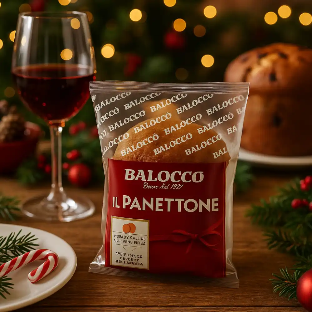 15 Pezzi Balocco Mini Panettone Gr80 Flow Pack Morbido E Dal Gusto Tradizionale