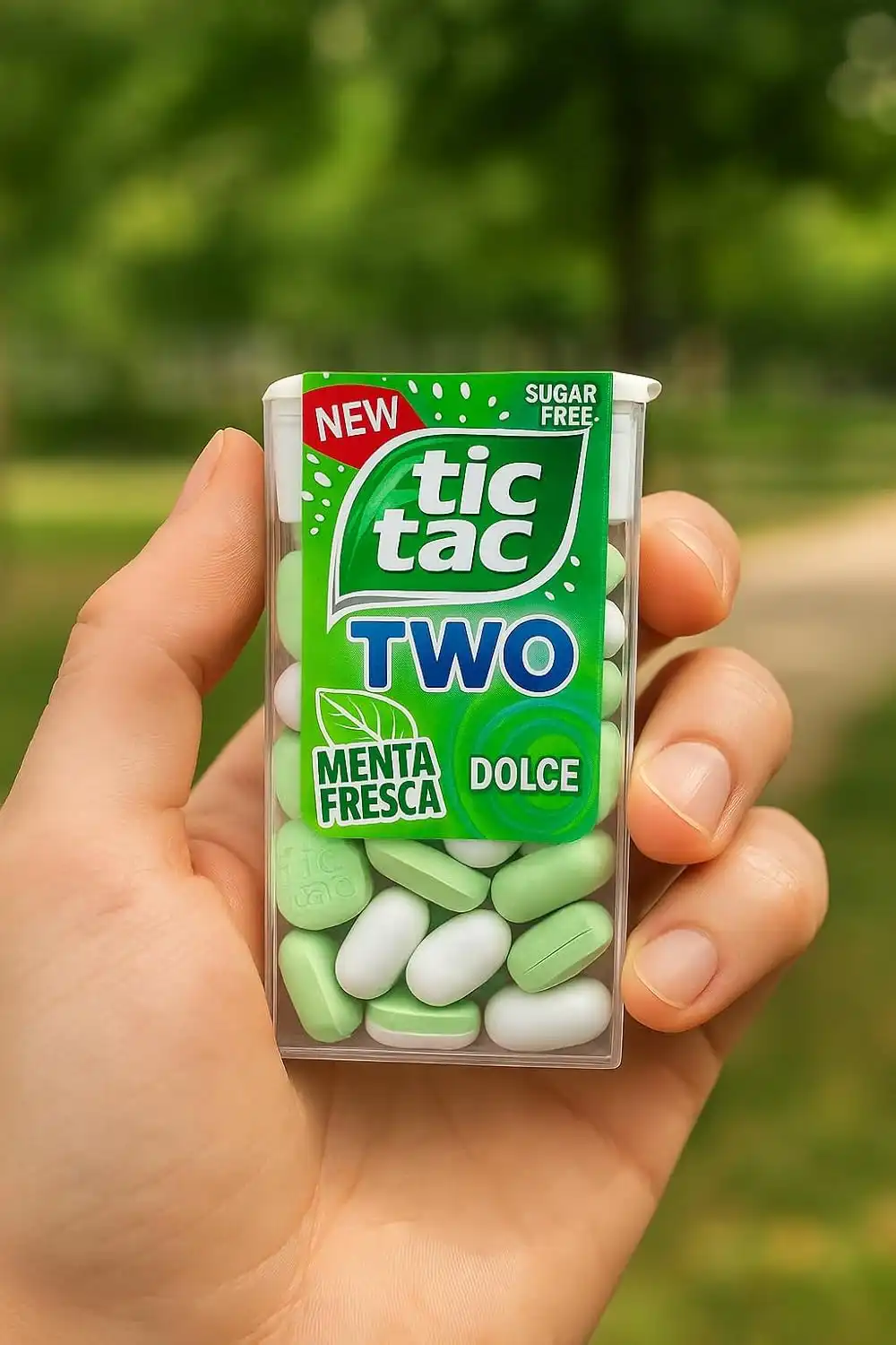 3x Tic Tac TWO Menta Fresca & Dolce Confetti Senza Zucchero 38,5g Doppio Strato