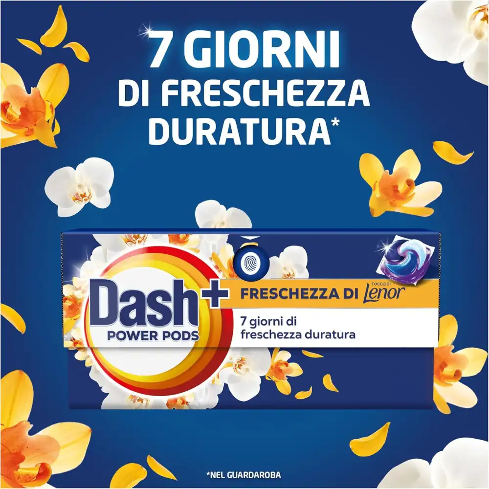 Dash Power Pods 19 Lavaggi con Lenor Oro – Detersivo Capsule Profumo Intenso