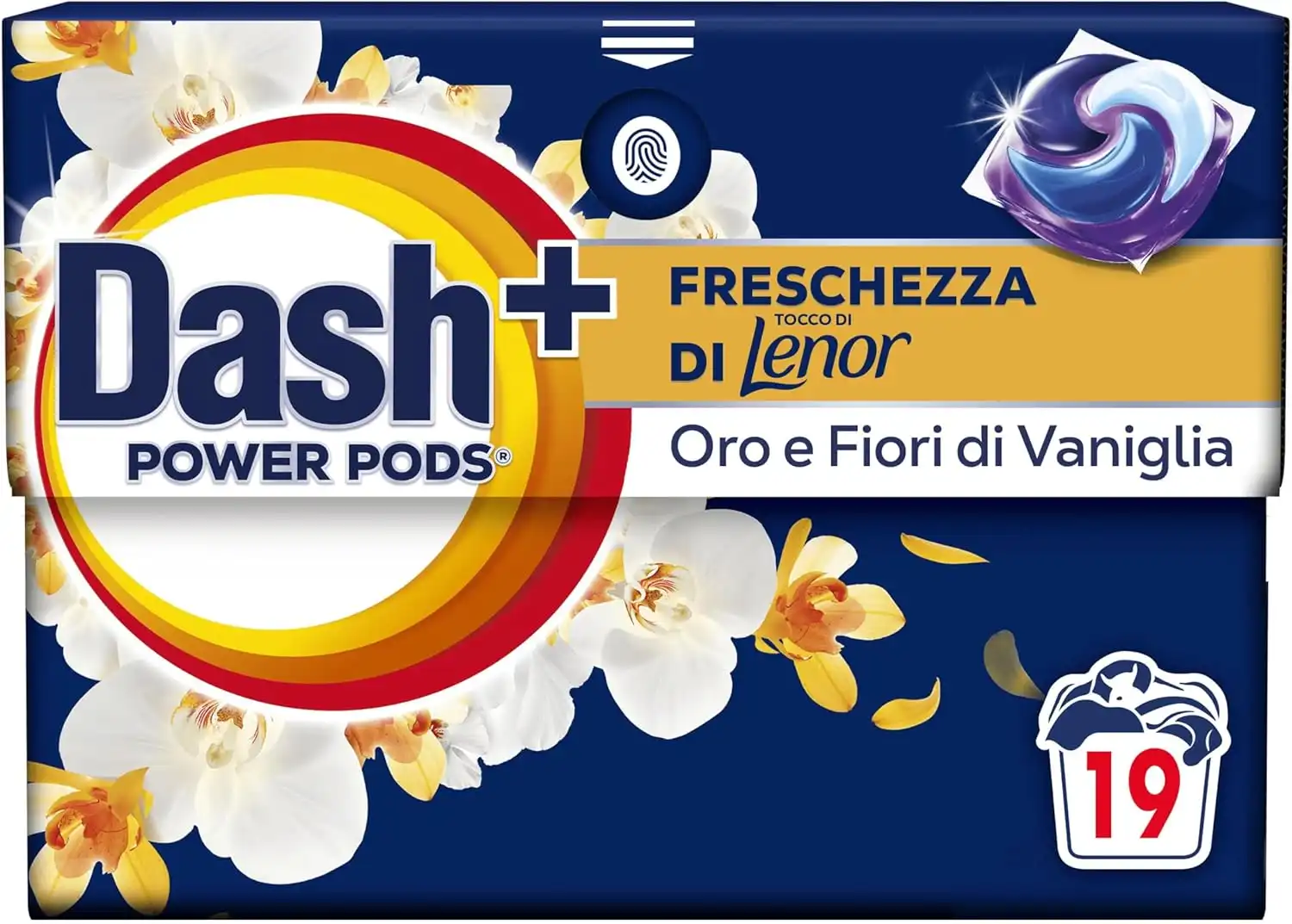 Dash Power Pods 19 Lavaggi con Lenor Oro – Detersivo Capsule Profumo Intenso
