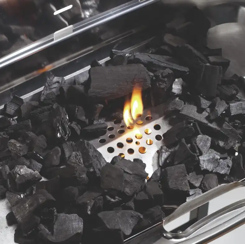 Ompagrill Barbecue a Carbone Carbonella in Acciaio Inox 60-40/Pro/C con Ruote