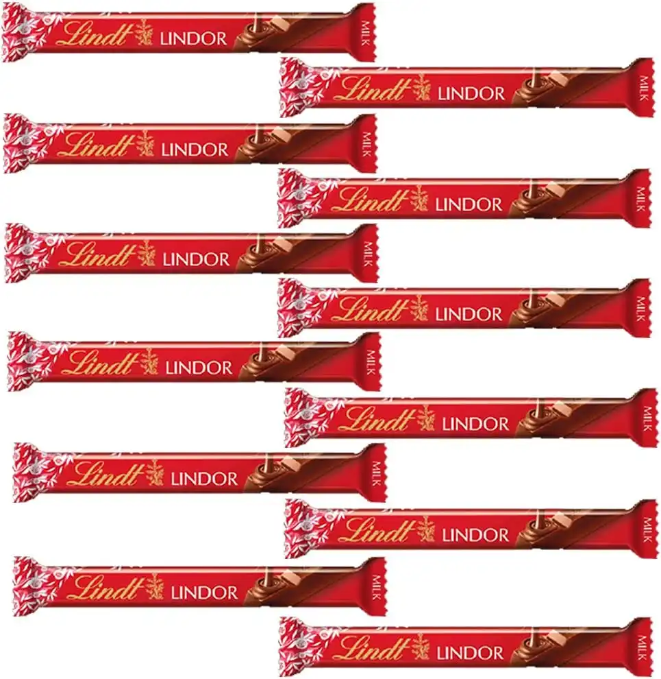 24 Pezzi Lindt Snack Lindor Latte 38Gr Cioccolato Cremoso E Goloso