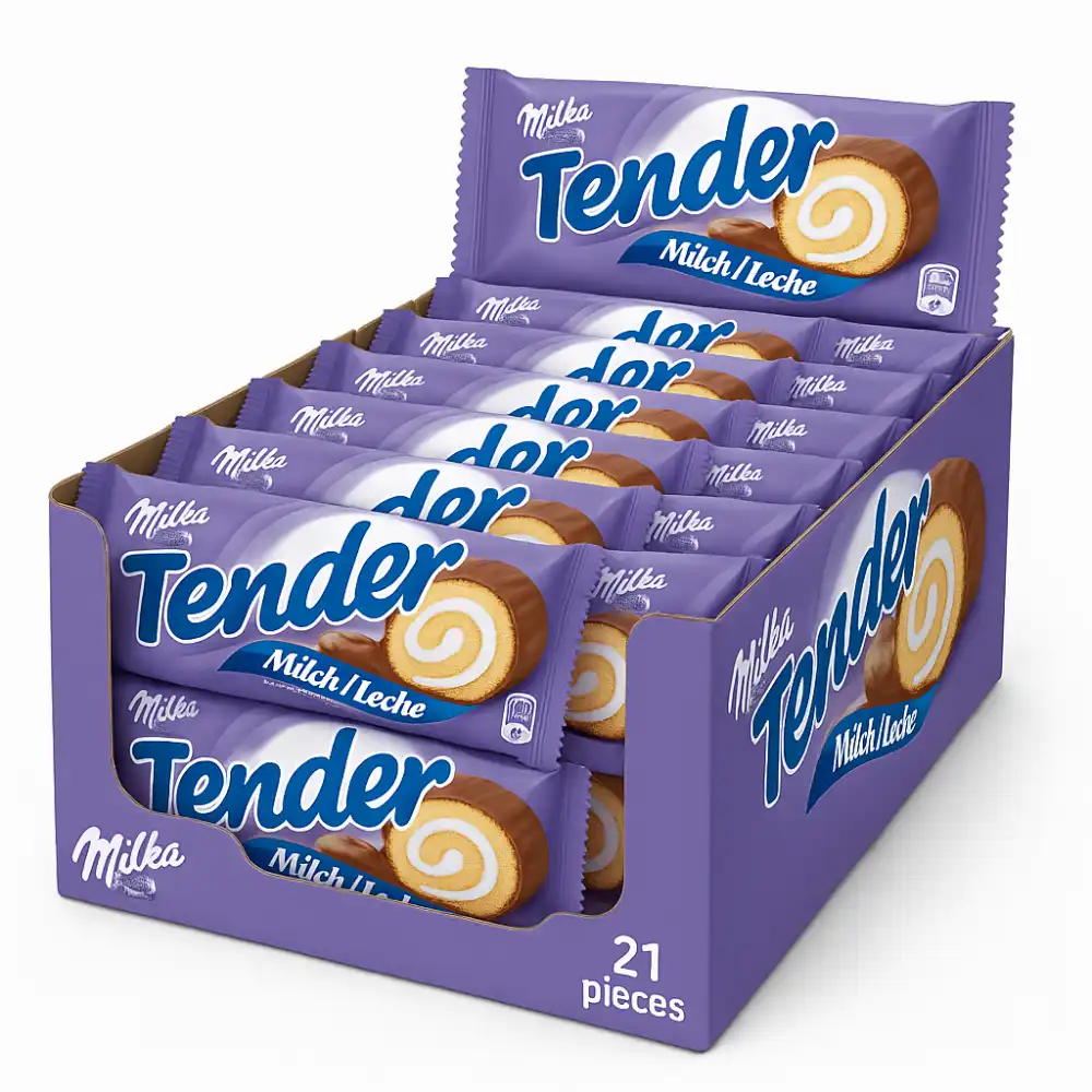 21 Pezzi Milka Tender Milk Gr37 Merendina Soffice Al Latte E Cioccolato
