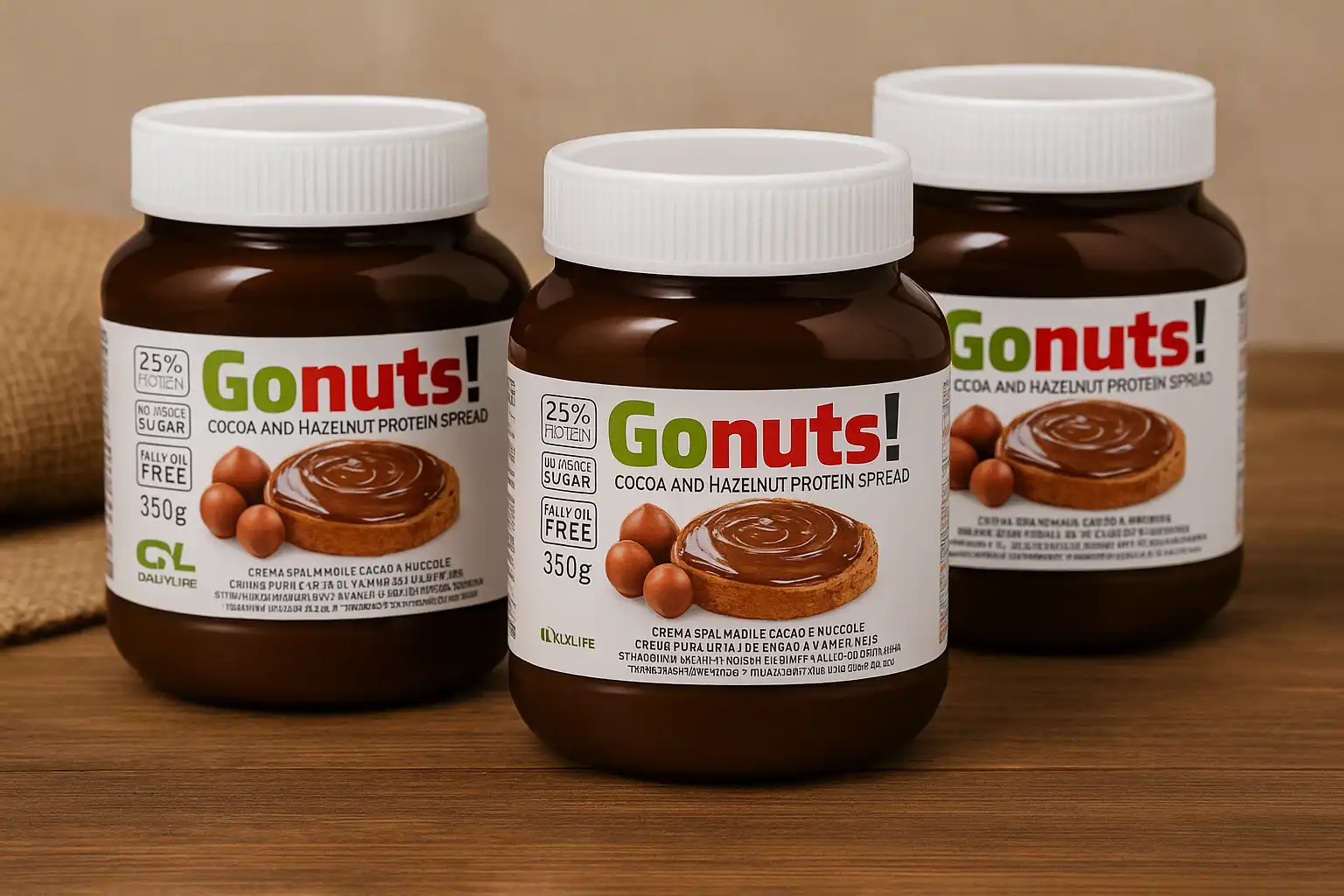 3X Daily Life Gonuts Crema Proteica Cacao E Nocciole 350G Senza Zuccheri