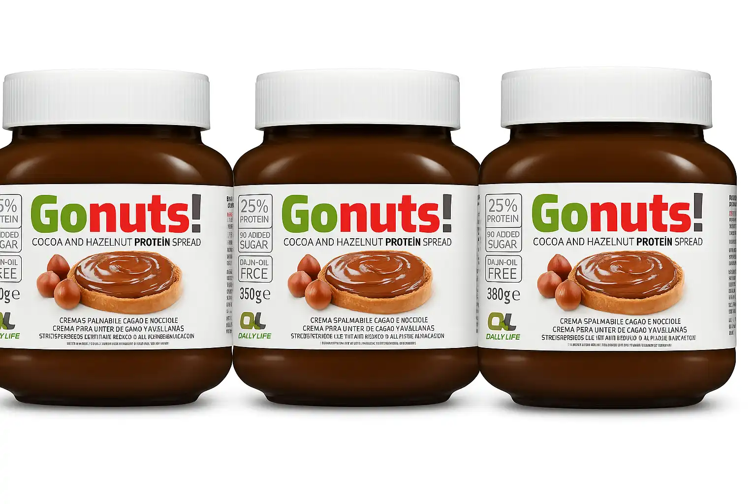 3X Daily Life Gonuts Crema Proteica Cacao E Nocciole 350G Senza Zuccheri