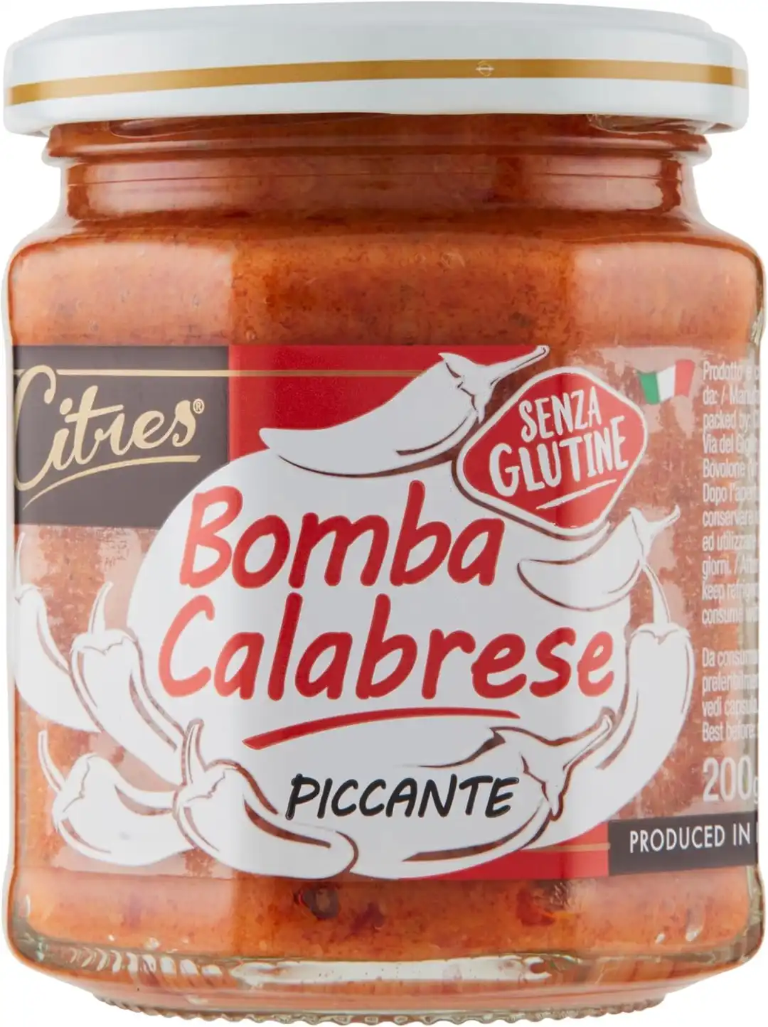 Bomba Calabrese Piccante in Olio 6x200g Senza Glutine Condimento Italiano