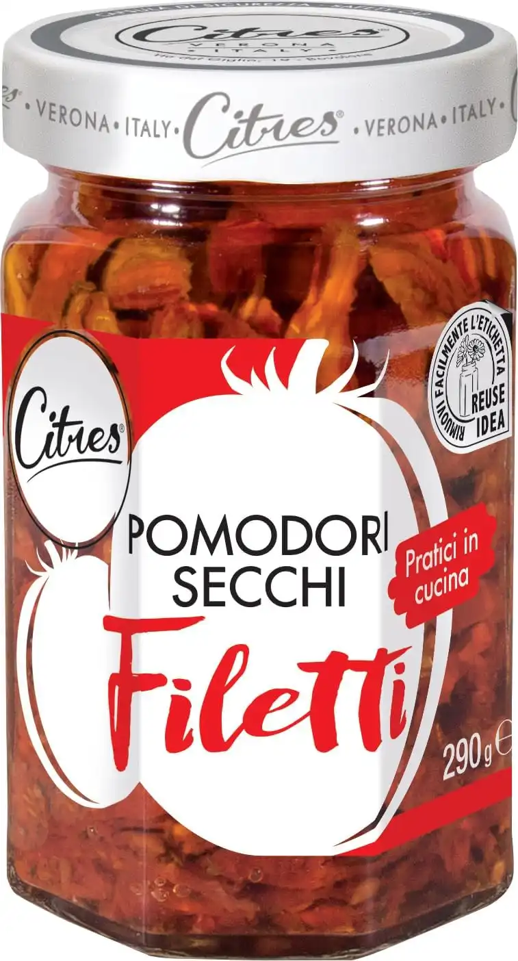 Pomodori Secchi a Filetti in Olio 12x290g Pratici in Cucina Prodotto Italiano