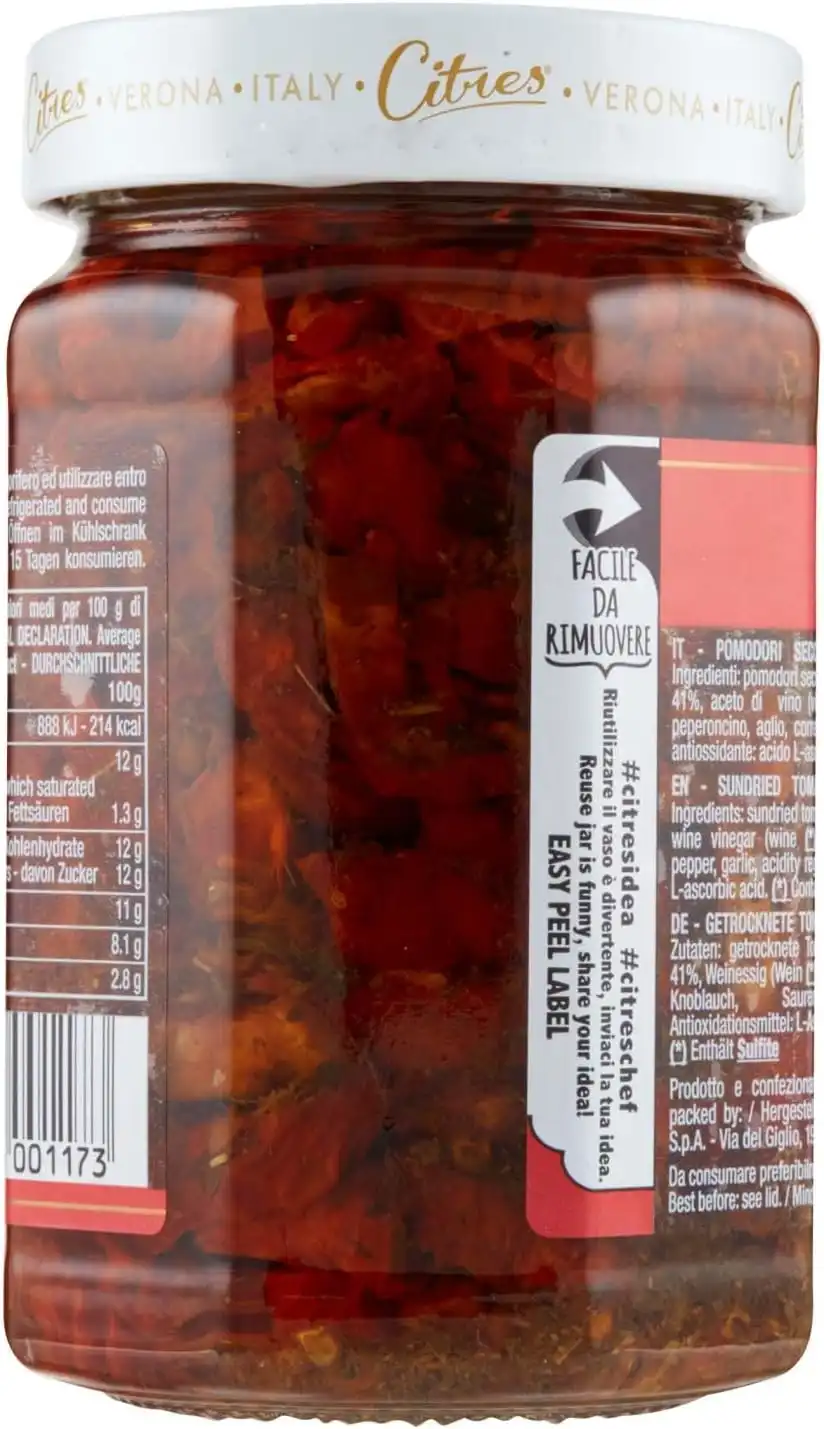 Pomodori Secchi a Filetti in Olio 12x290g Pratici in Cucina Prodotto Italiano