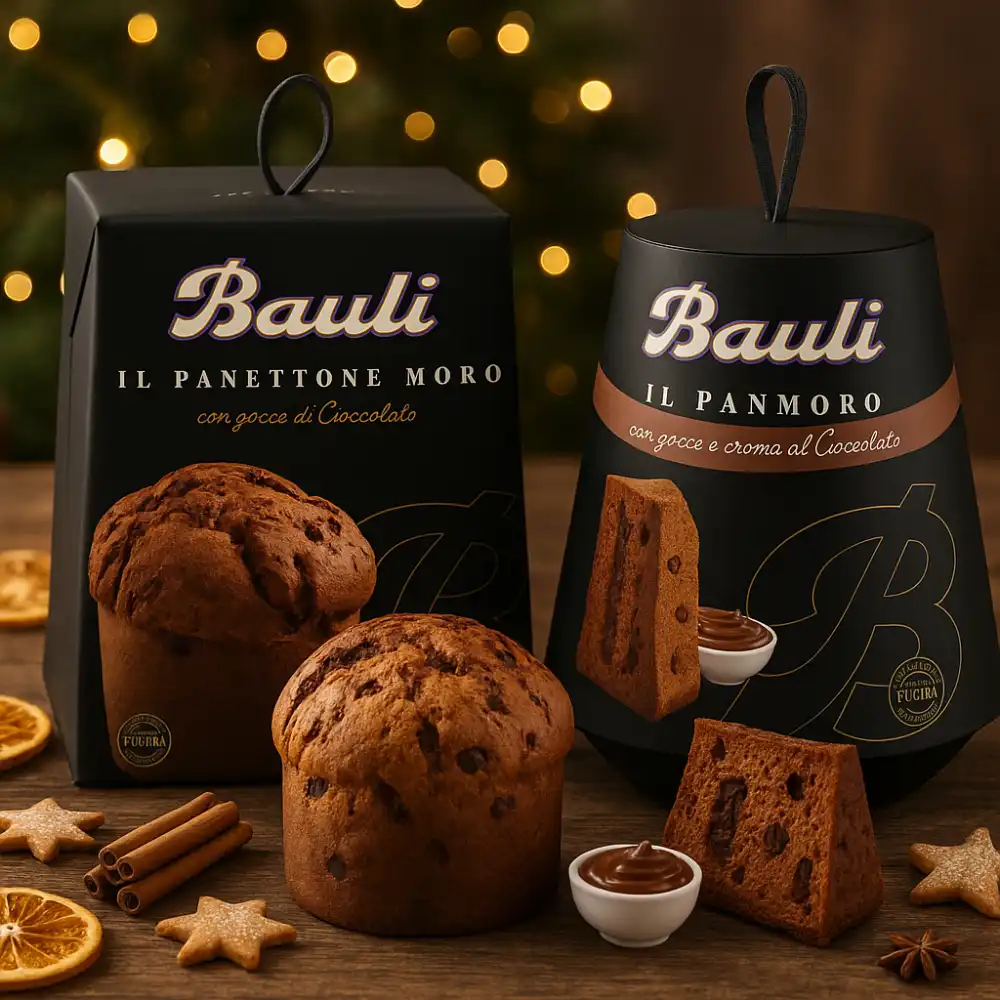 Bauli Panettone Moro 900g e Panmoro 750g con Crema e Gocce di Cioccolato