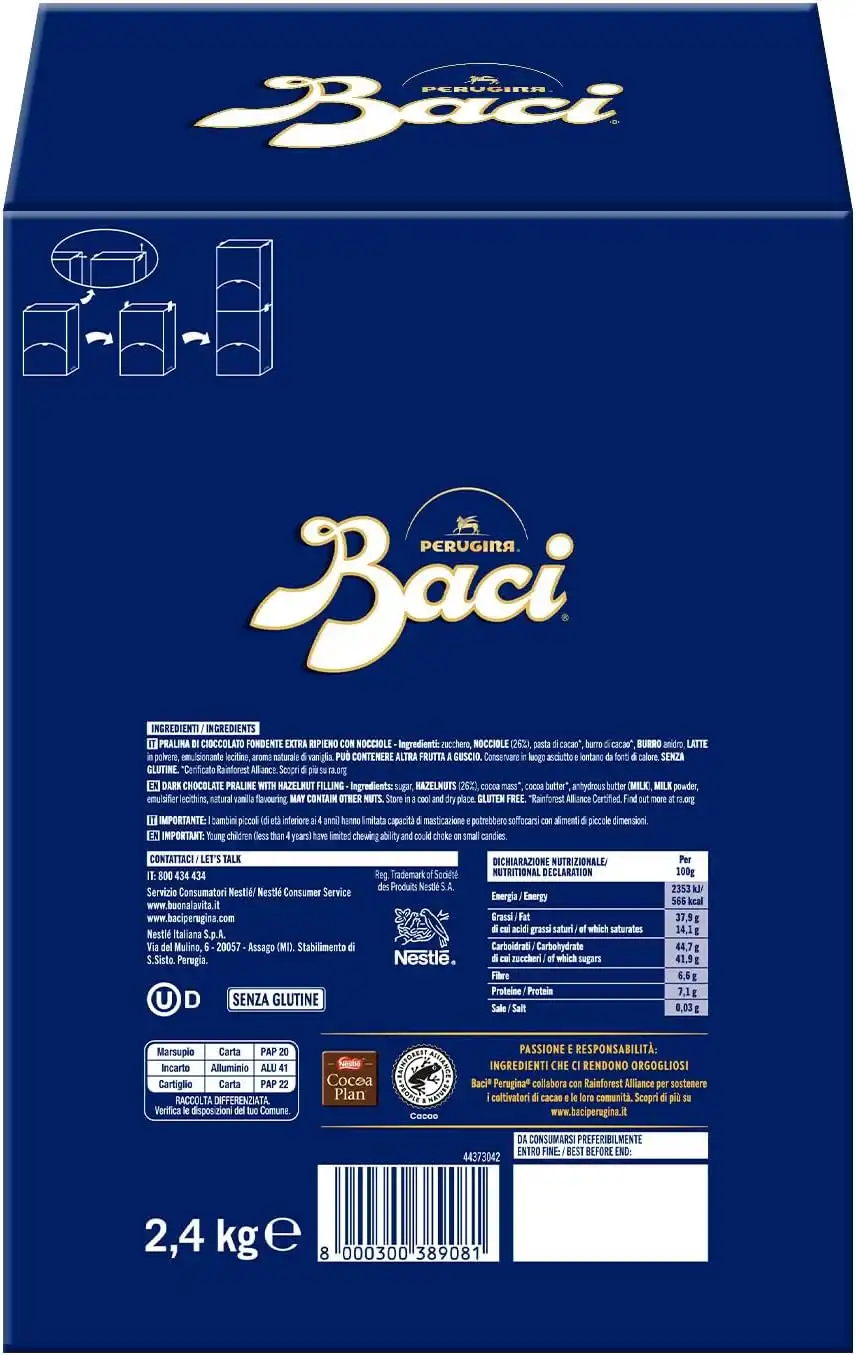 Baci Perugina Classico Fondente Gianduia 2,4kg Cioccolatini Italiani Originali