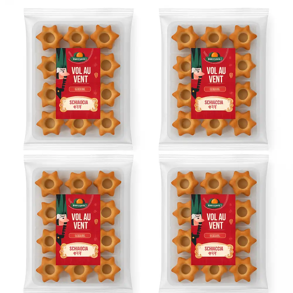 4x Gecchele Vol au Vent Classici 150g Pasta Sfoglia Croccante per Antipasti