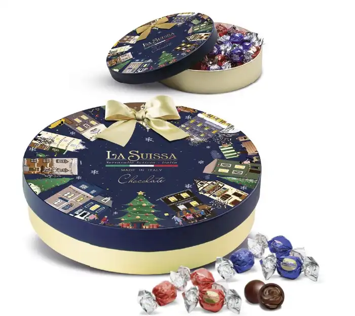 La Suissa Ghirlanda di Natale 400g Boules Cioccolato Latte Fondente Caramello