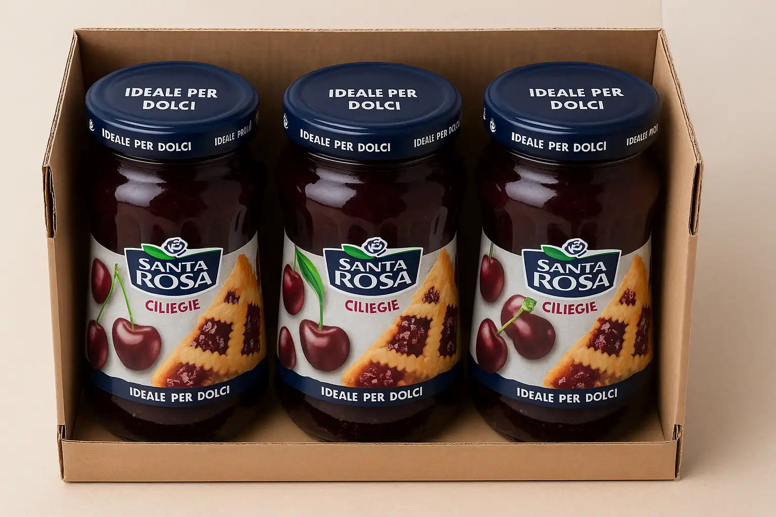 Santa Rosa Confettura di Ciliegie 3 x 600g – Marmellata Tradizionale di Ciliegie
