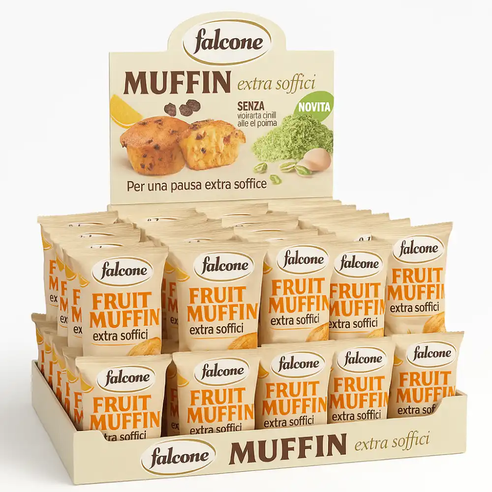Falcone 21 x Muffin Albicocca Extra Soffici Monoporzione per Hotel B&B