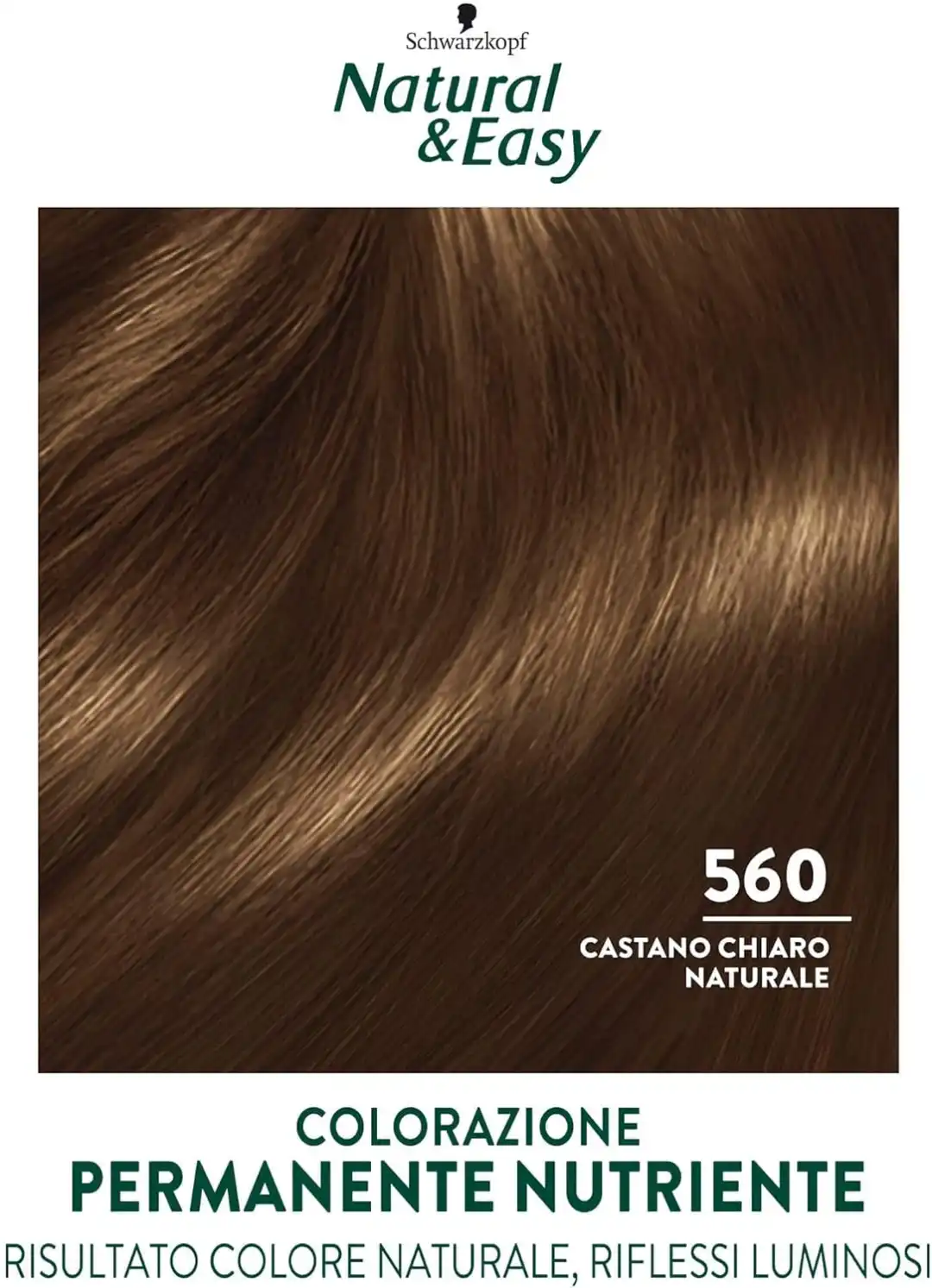 6x Schwarzkopf Natural & Easy 560 Castano Chiaro Tintura Permanente Nutriente