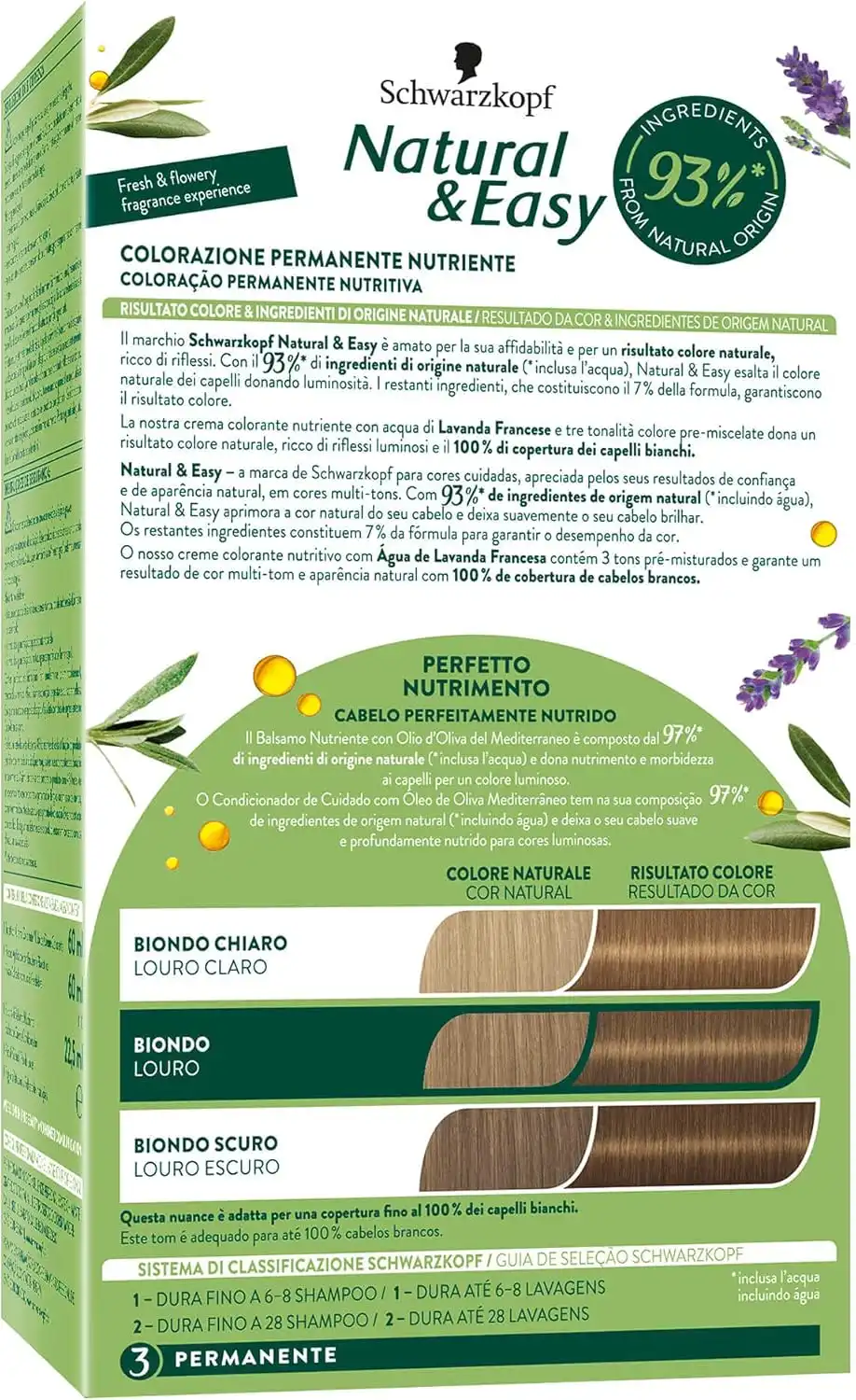 6x Schwarzkopf Natural & Easy 550 Biondo Scuro Naturale Tinta Capelli