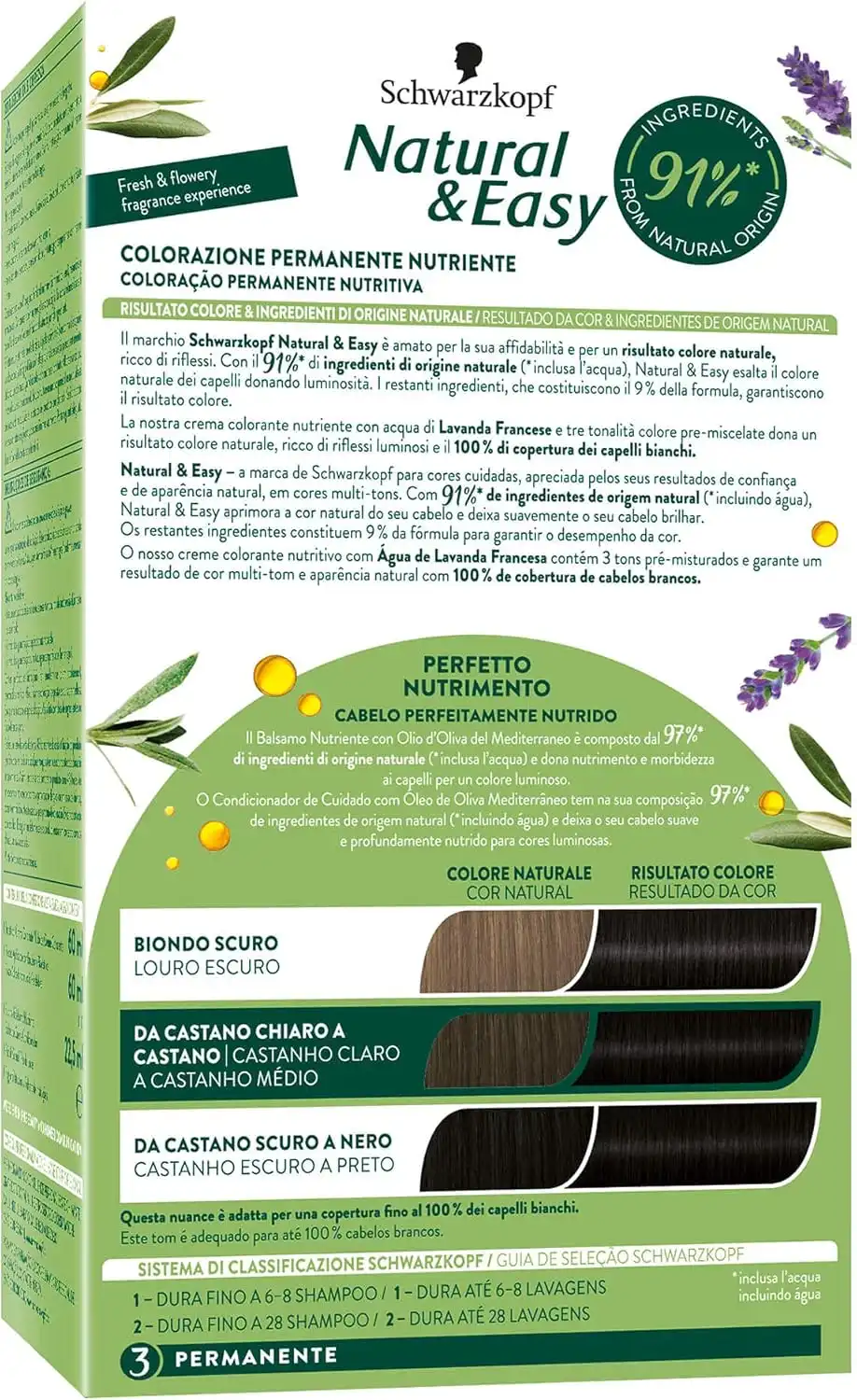 6x Schwarzkopf Natural & Easy 590 Nero Tinta Capelli Permanente Nutriente