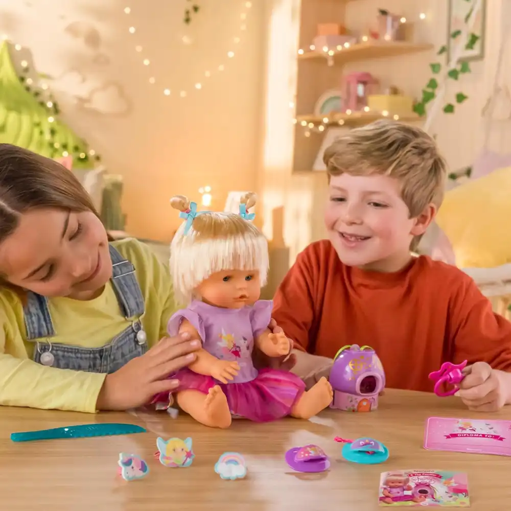 Bambola Nenuco Fairy Pacifiers accessori vestitino lilla Famosa Originale 35cm