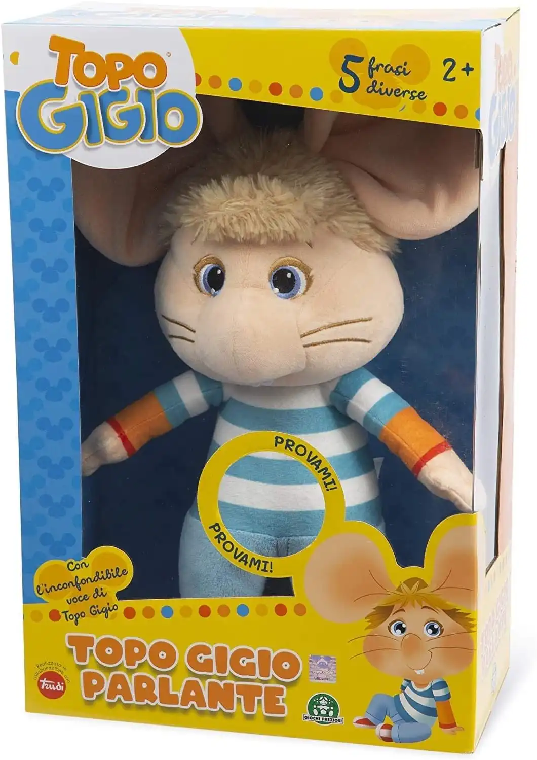 Topo Gigio Parlante Peluche originale Giochi Preziosi 30 cm – 5 frasi diverse