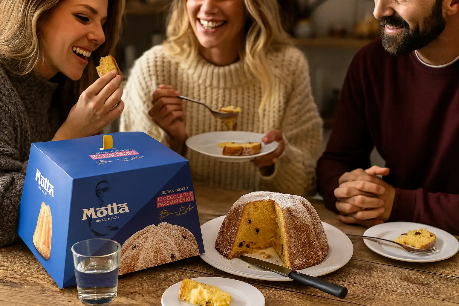 Motta Pandoro Bruno Barbieri 800g con Gocce di Cioccolato e Crema Passion Fruit