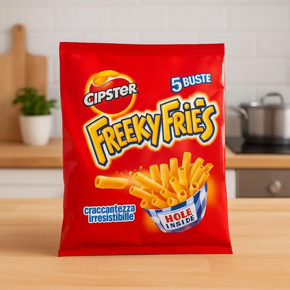 Cipster Freeky Fries Snack Croccante 4 Buste Patatine Aperitivo Festa