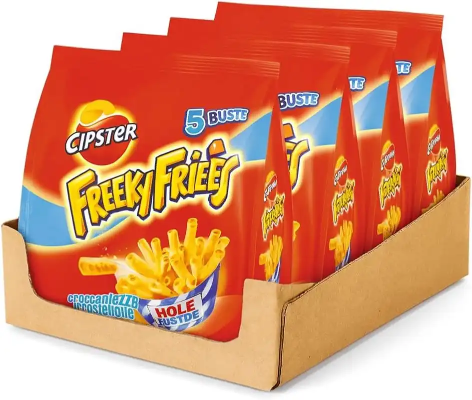 Cipster Freeky Fries Snack Croccante 4 Buste Patatine Aperitivo Festa