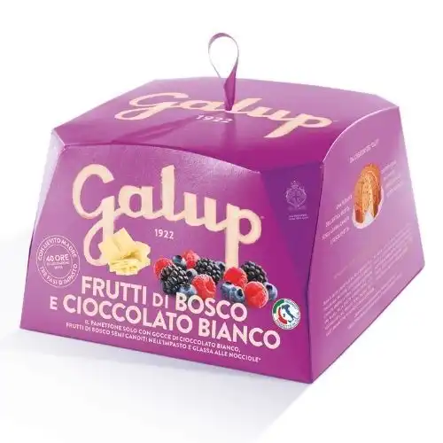 Galup Panettone 750g Frutti di Bosco e Cioccolato Bianco Dolce Natalizio Gourmet
