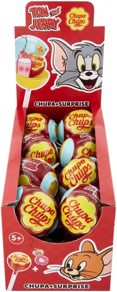 Chupa Chups Tom & Jerry Surprise Box 16 Lecca Lecca Fragola + 10 Sorprese