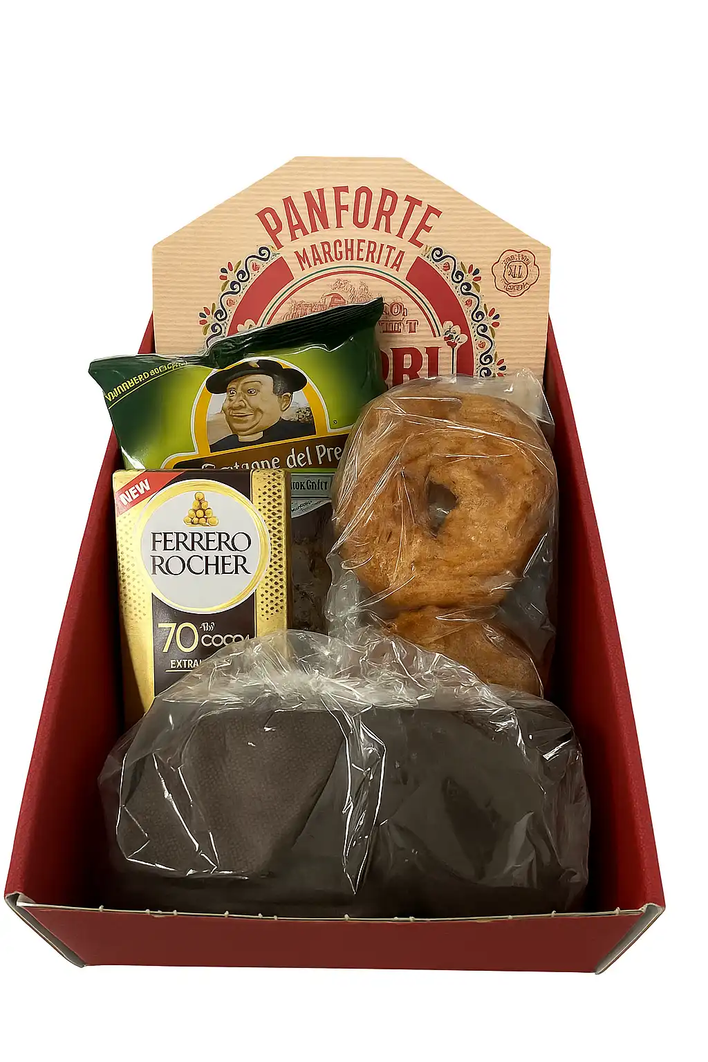Cesta Regalo Gourmet Italiana Dolci Natalizi – Panforte, Roccocò, Mostaccioli