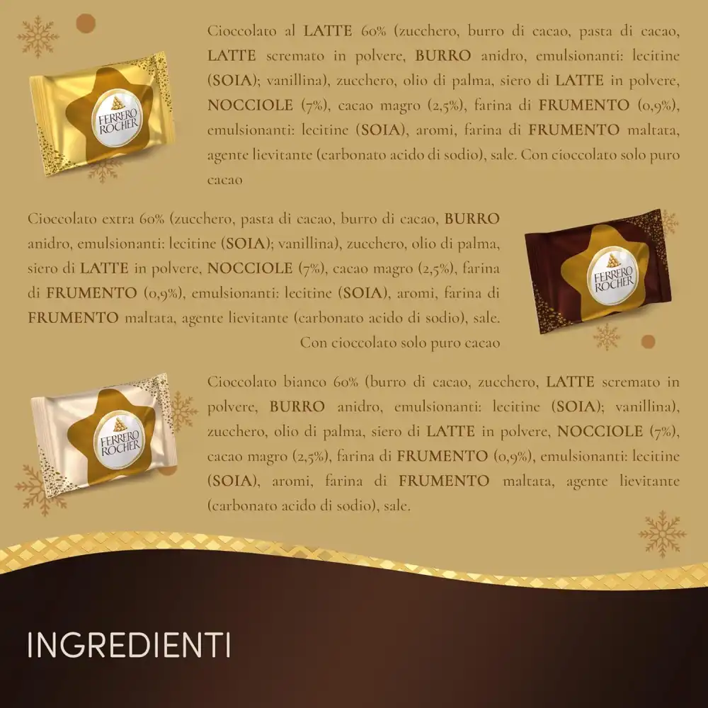 Ferrero Golden Stars Mix 10 Praline Assortite Cioccolato Latte Bianco Fondente