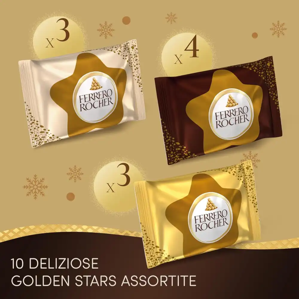 Ferrero Golden Stars Mix 10 Praline Assortite Cioccolato Latte Bianco Fondente