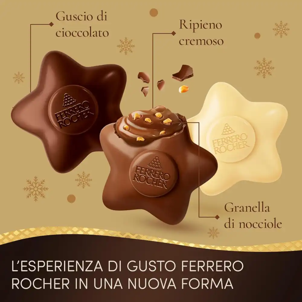 Ferrero Golden Stars Mix 10 Praline Assortite Cioccolato Latte Bianco Fondente