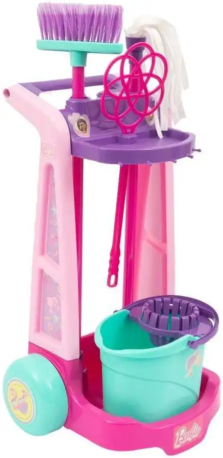 Barbie Trolley Pulizia Grandi Giochi con Scopa Mocio Secchio Battipanni Bambine