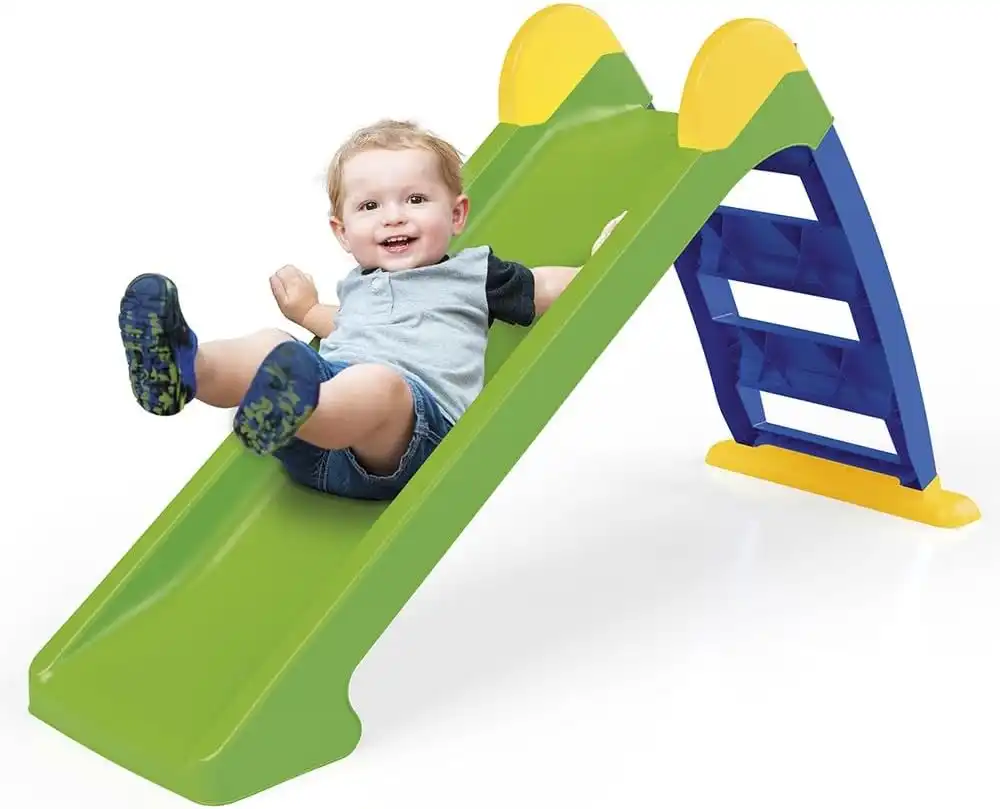 Dolu Scivolo Bambini 2+ Anni Pieghevole Blu Verde per Interno Esterno Giardino