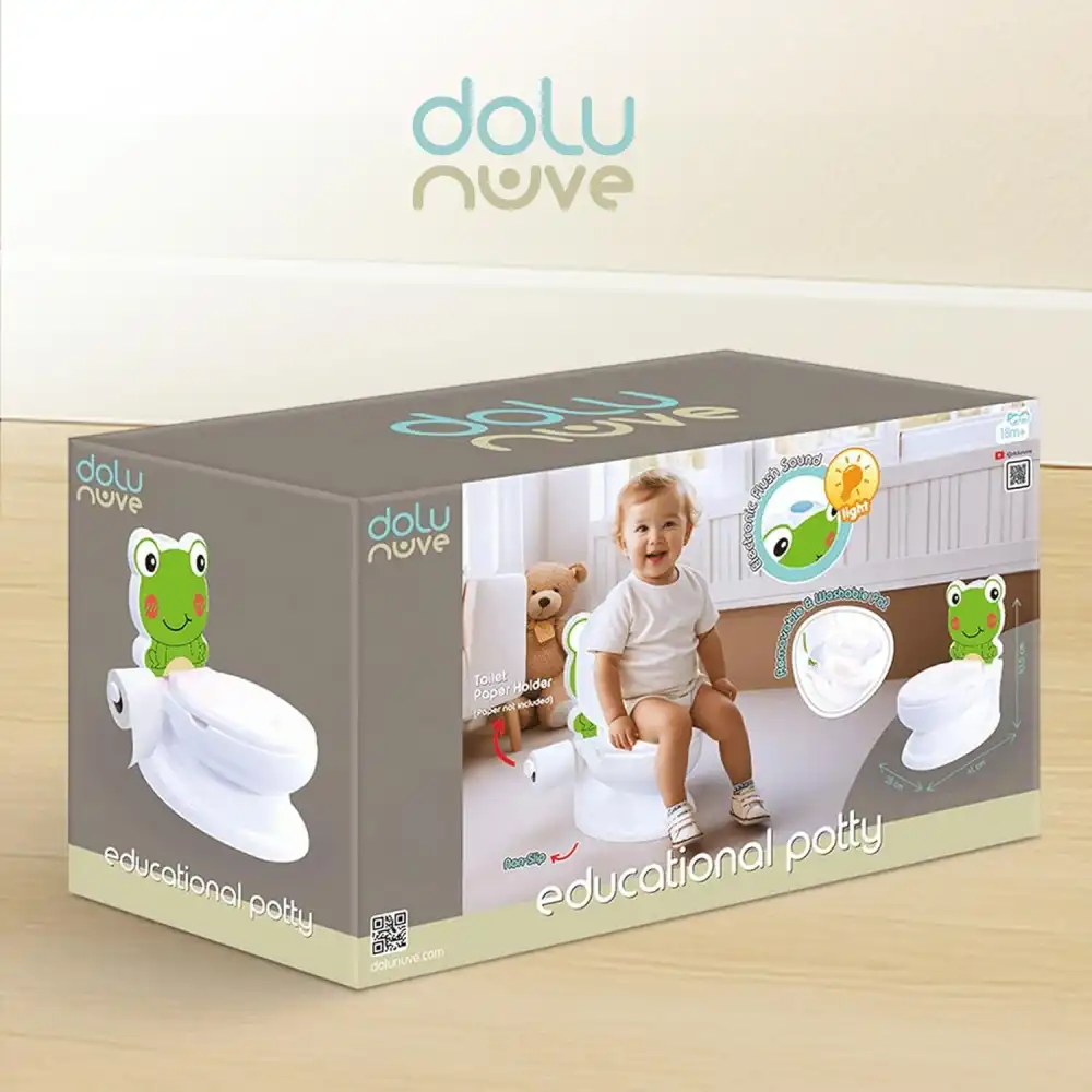 Dolu Vasino Educativo Rana con Suono Sciacquone e Porta Carta Igienica 18+ Mesi